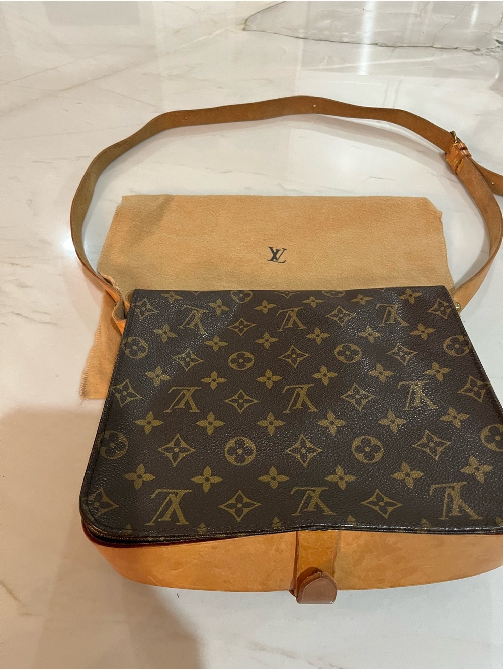Vintage Louis Vuitton Cartouchiere Monogram crossbody shoulder bag - Picture 3 of 7